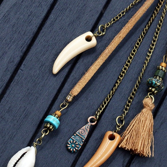 Shell & Tassel Drop Earrings - Picture 5 of 6